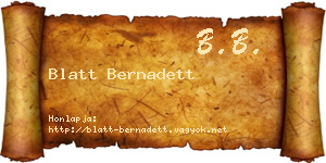 Blatt Bernadett névjegykártya